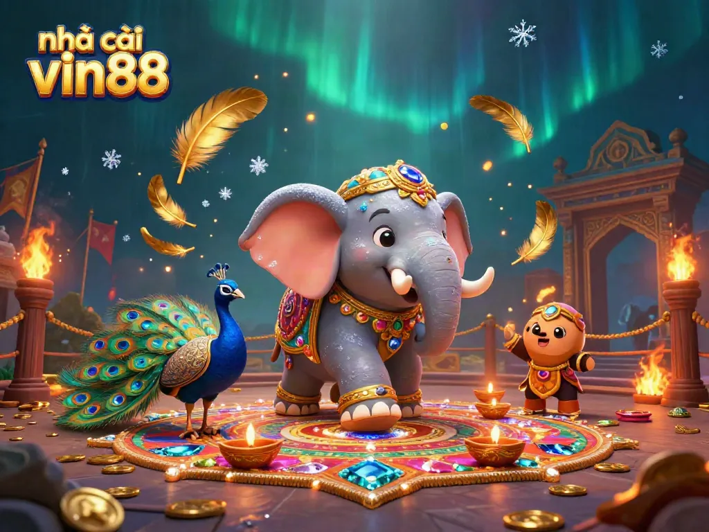 Experience the excitement of nhà cái vin88 with colorful, vibrant casino elements and dynamic characters.