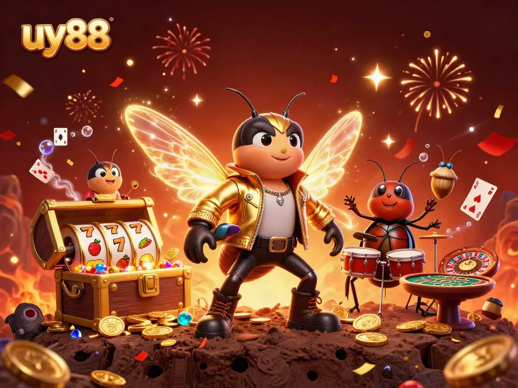 Join the fun at uy88 with vibrant games, jackpots, and celebratory casino elements.