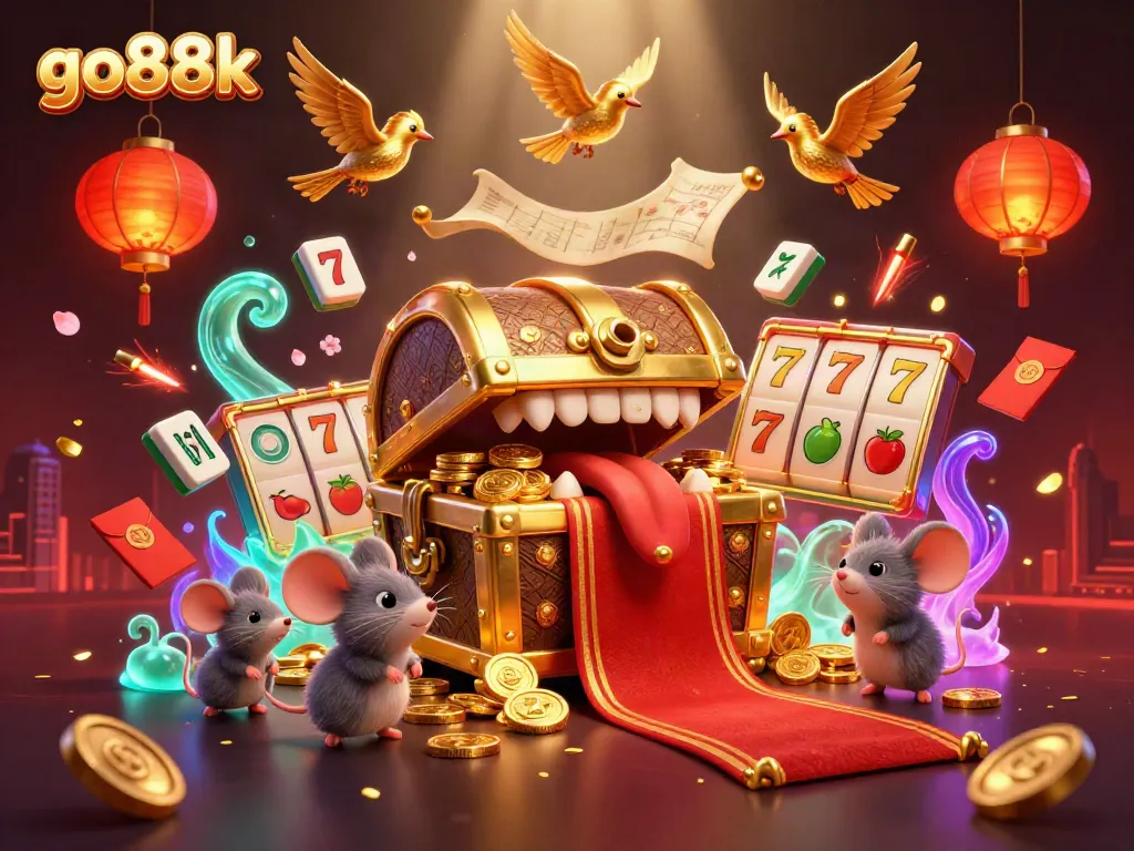 Engage with go88k's exciting online casino experience featuring vibrant slot elements and dynamic characters.