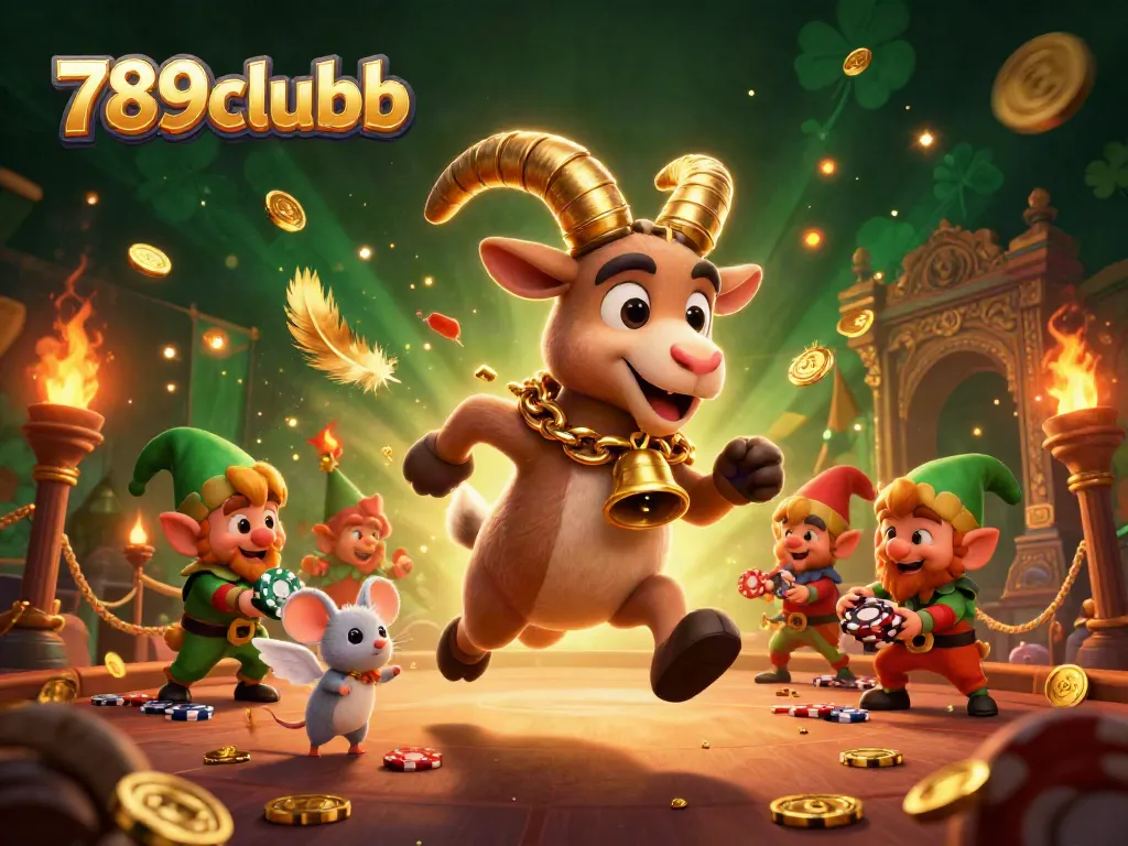 Experience the thrilling atmosphere of the 789clubb casino with lively characters amidst dynamic gameplay.