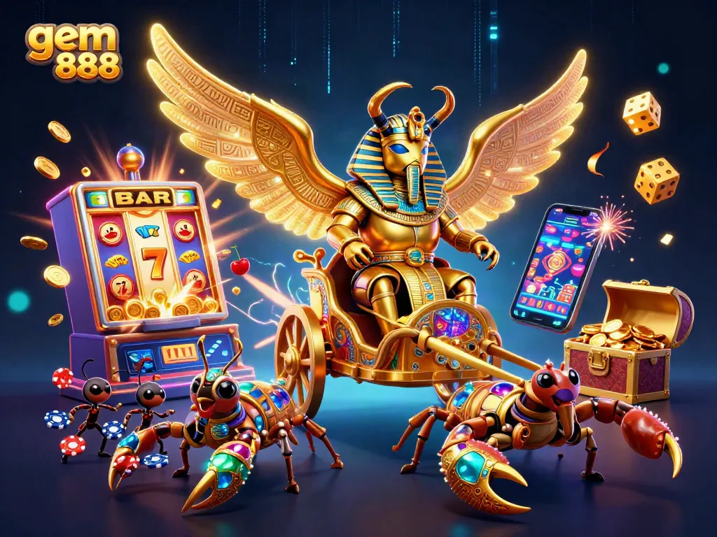 Experience the excitement of gem 888 with colossal characters and dynamic casino action.