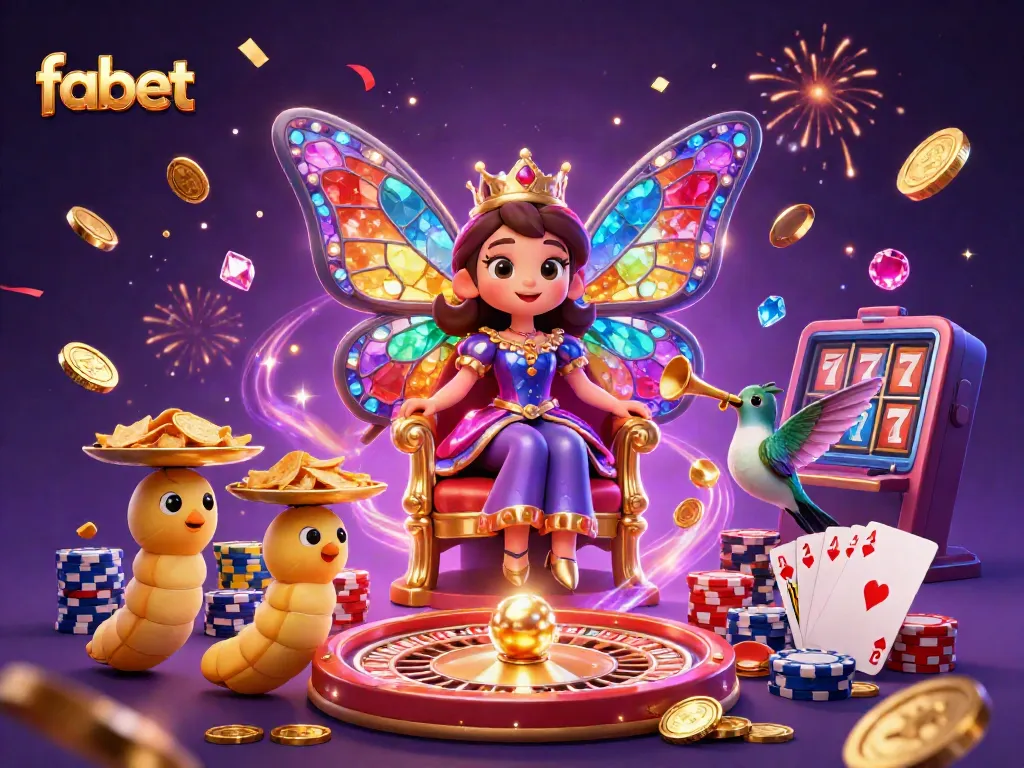 Engage in exciting gameplay at fabet with a vibrant and magical casino-themed scene.