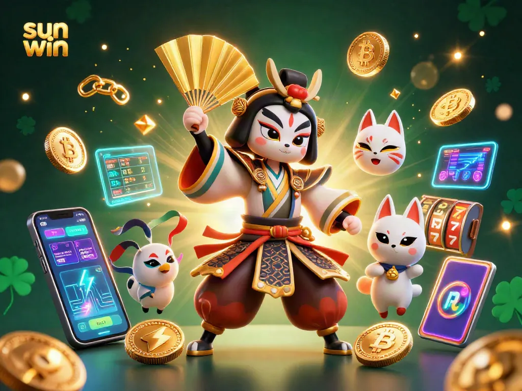 Engage in thrilling slots action at sun win with vibrant 3D characters and casino elements.