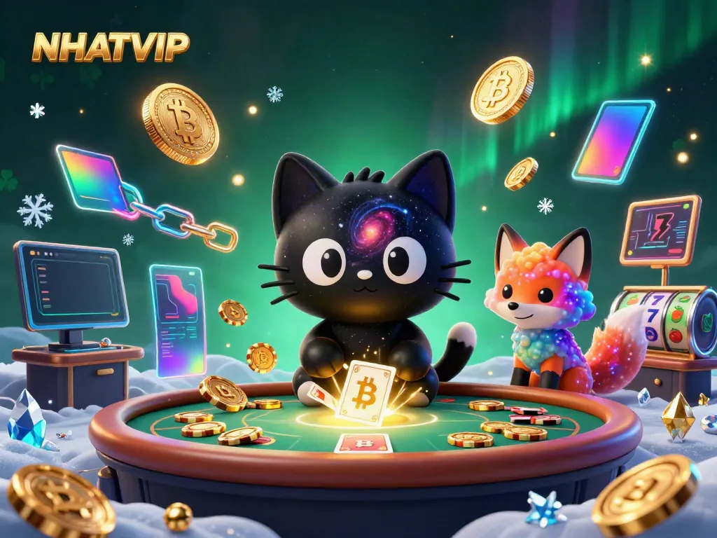 Experience the NHATVIP casino with a cosmic twist, featuring unique game elements and vibrant characters.