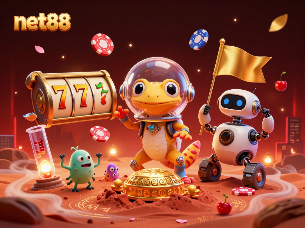Engage winning strategies with net88 in a vibrant Martian casino adventure featuring exciting slot elements.