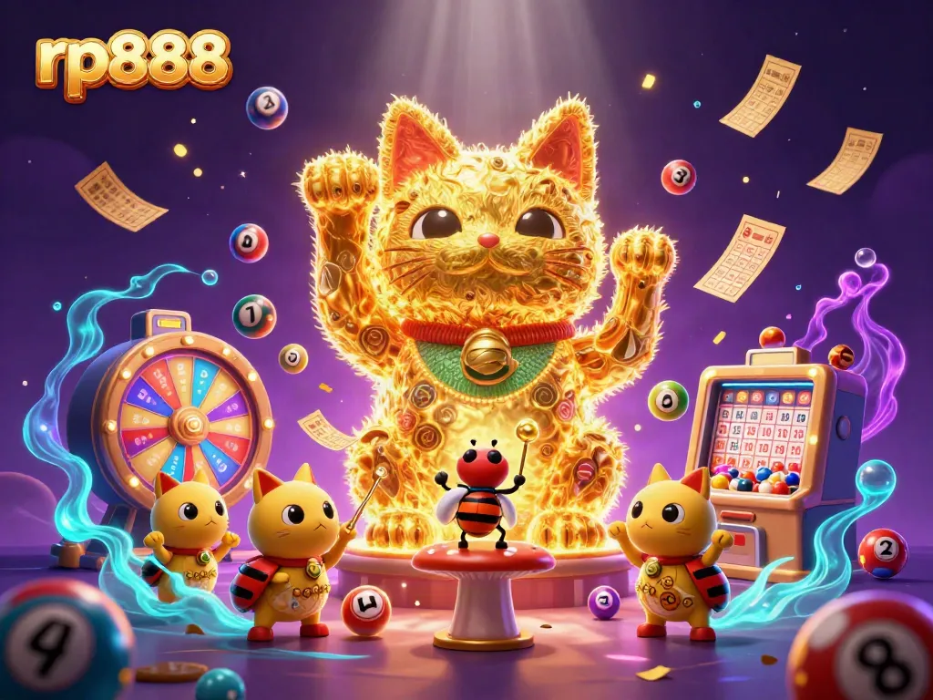 Experience the excitement of rp888 with vibrant casino-themed visuals in this immersive illustration.
