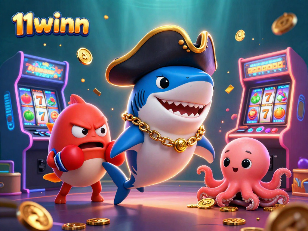 Engage your luck at 11winn with a vibrant underwater casino adventure illustration!