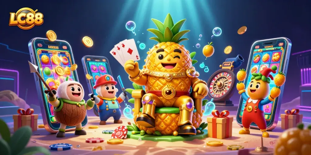 Enjoy thrilling gaming experiences at LC88, featuring vibrant characters and casino action!