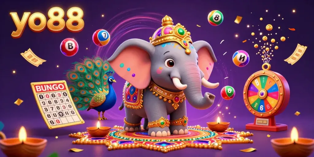 Join the excitement of yo88 with a dazzling 3D illustration featuring colorful characters and lively gaming elements.