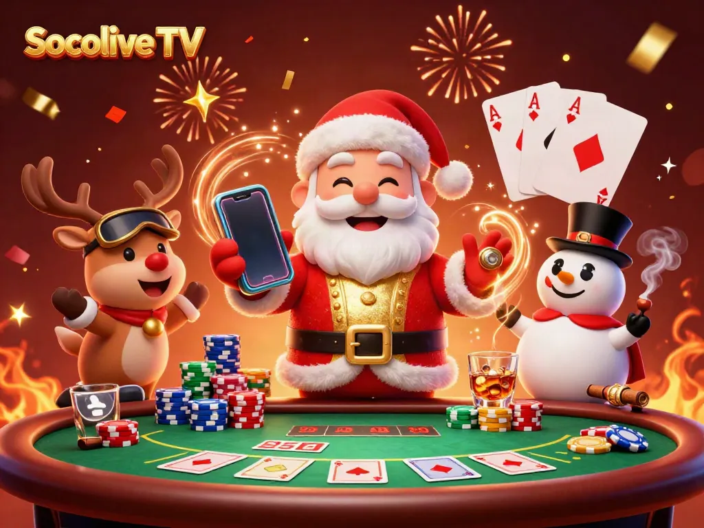 Socolive TV offers a festive gaming experience with Santa and friends celebrating big wins