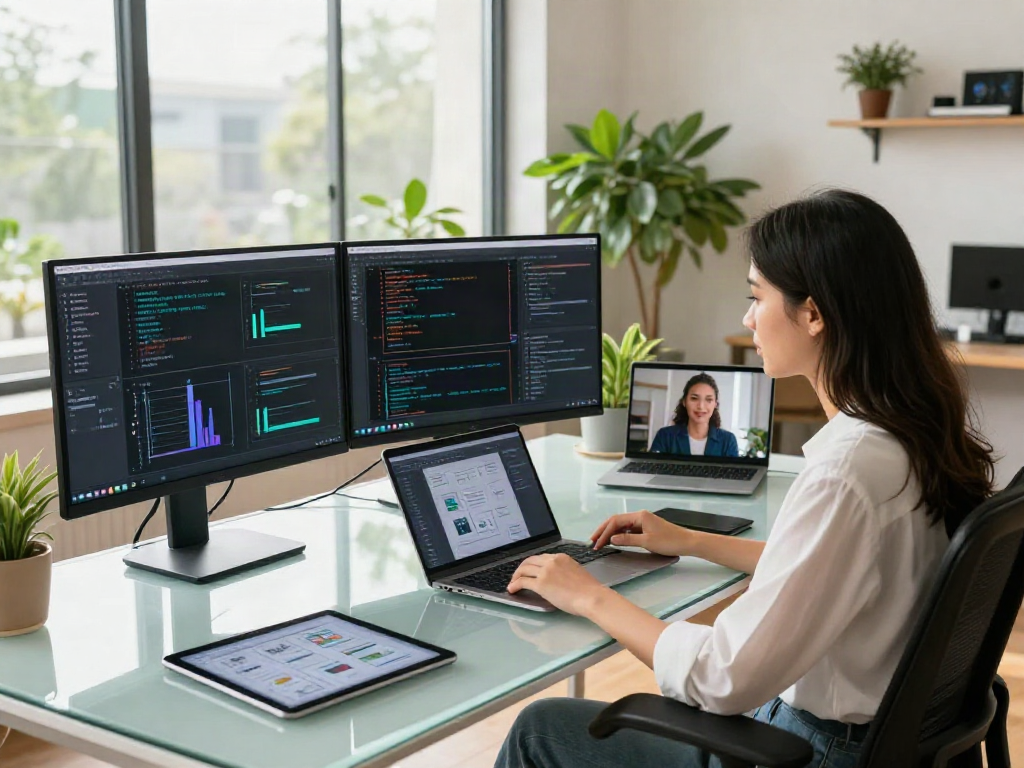 Engaged professional analyzing ai 18+ data in a modern workspace
