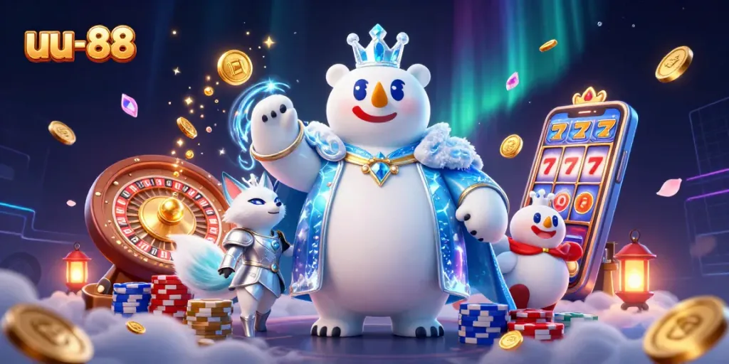Experience thrilling gaming action at uu-88 with the ice king and snow fox in a casino wonderland.