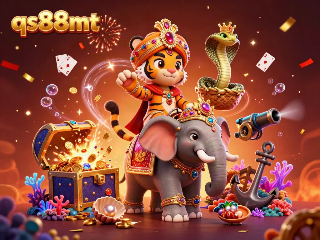 Experience immersive gaming with qs88mt through a vibrant scene of celebration and fortune.